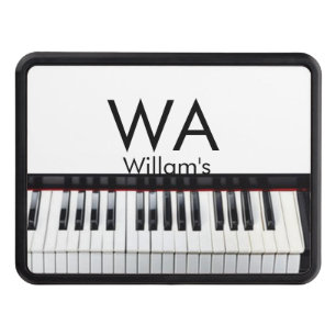 Monogram add initial letter name text piano music  hitch cover