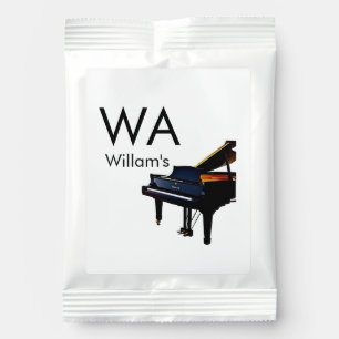 Monogram add initial letter name text piano music hot chocolate drink mix
