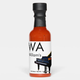 Monogram add initial letter name text piano music hot sauces