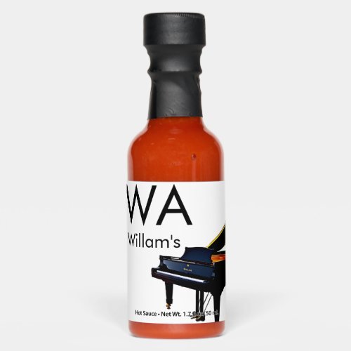 Monogram add initial letter name text piano music  hot sauces