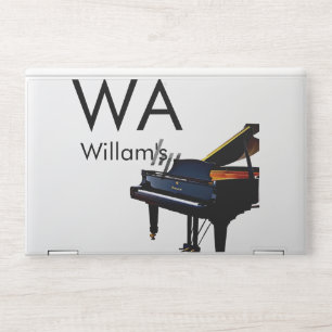 Monogram add initial letter name text piano music  HP laptop skin