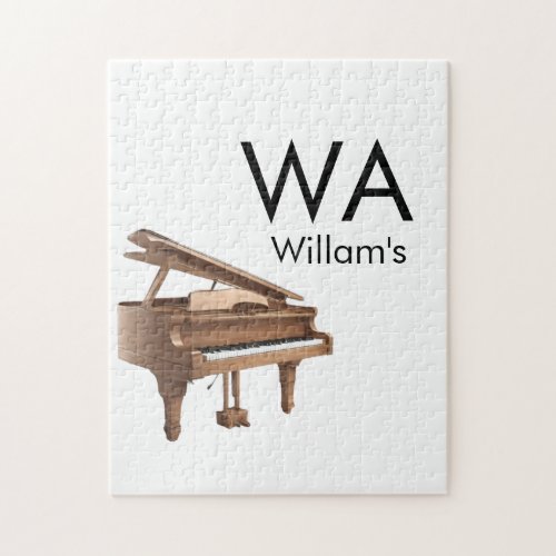 Monogram add initial letter name text piano music  jigsaw puzzle