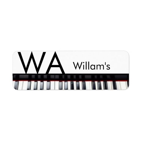 Monogram add initial letter name text piano music  label