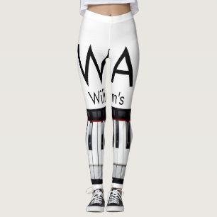 Monogram add initial letter name text piano music leggings