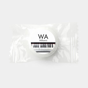 Monogram add initial letter name text piano music life saver® mints