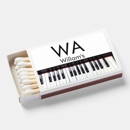 Monogram add initial letter name text piano music  matchboxes