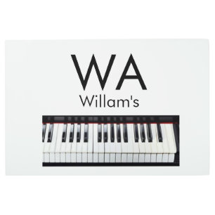 Monogram add initial letter name text piano music metal print