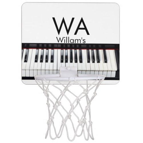 Monogram add initial letter name text piano music  mini basketball hoop