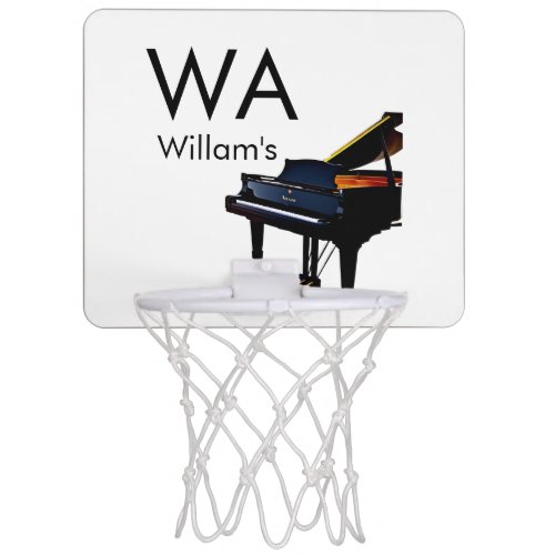 Monogram add initial letter name text piano music  mini basketball hoop