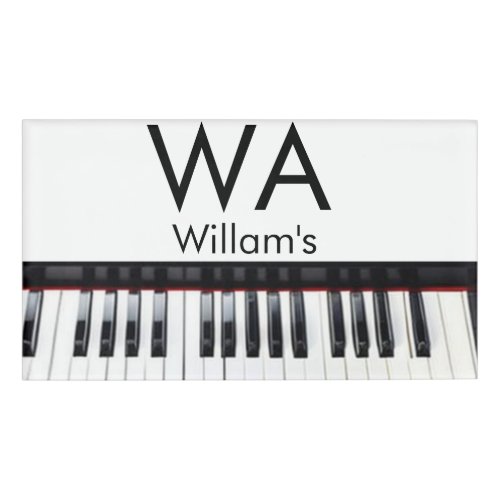 Monogram add initial letter name text piano music  name tag