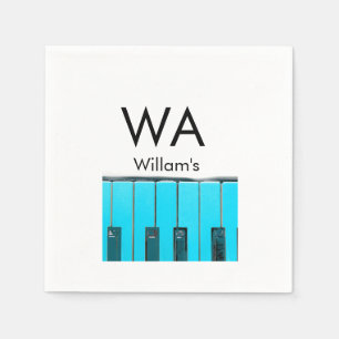 Monogram add initial letter name text piano music napkins