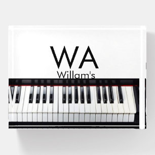 Monogram add initial letter name text piano music  paperweight