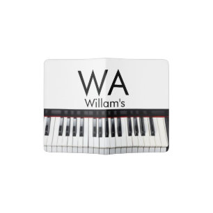 Monogram add initial letter name text piano music passport holder