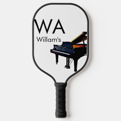 Monogram add initial letter name text piano music  pickleball paddle