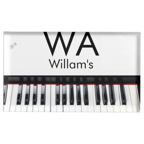 Monogram add initial letter name text piano music  place card holder