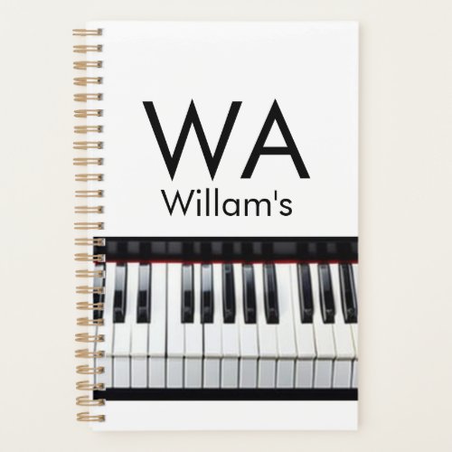 Monogram add initial letter name text piano music  planner