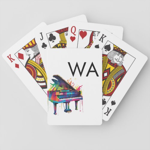 Monogram add initial letter name text piano music  playing cards