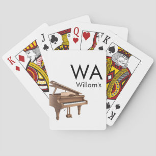 Monogram add initial letter name text piano music poker cards