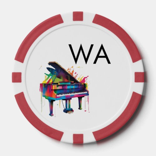 Monogram add initial letter name text piano music  poker chips