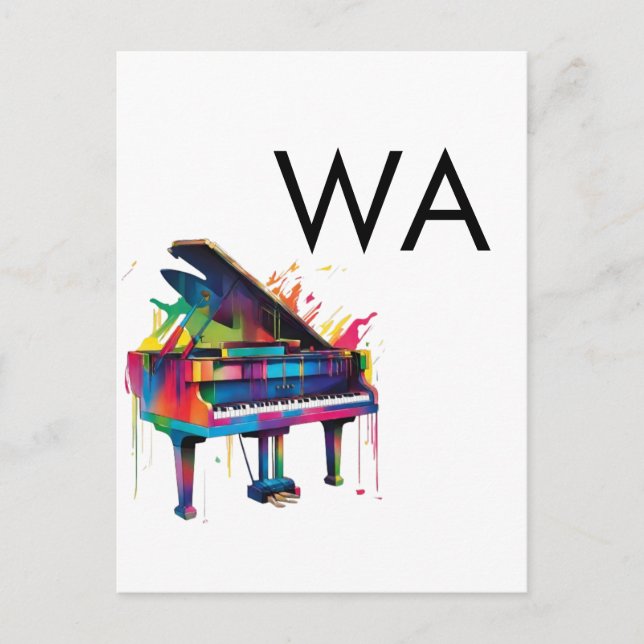 Monogram add initial letter name text piano music  postcard (Front)