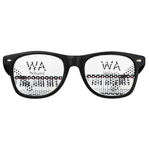 Monogram add initial letter name text piano music  retro sunglasses