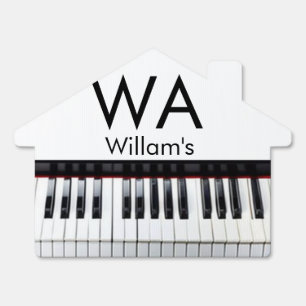 Monogram add initial letter name text piano music sign