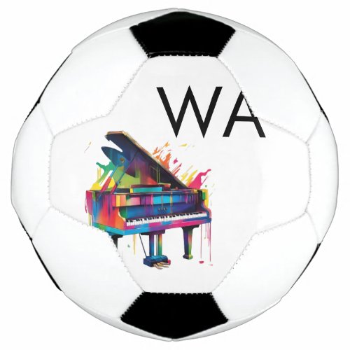 Monogram add initial letter name text piano music  soccer ball