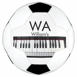 Monogram add initial letter name text piano music  soccer ball