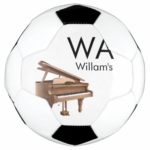 Monogram add initial letter name text piano music  soccer ball