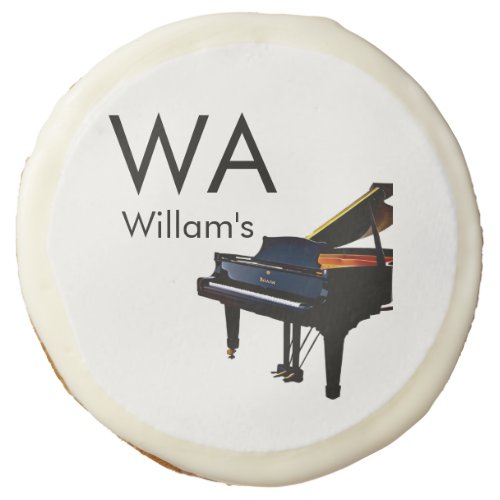 Monogram add initial letter name text piano music  sugar cookie