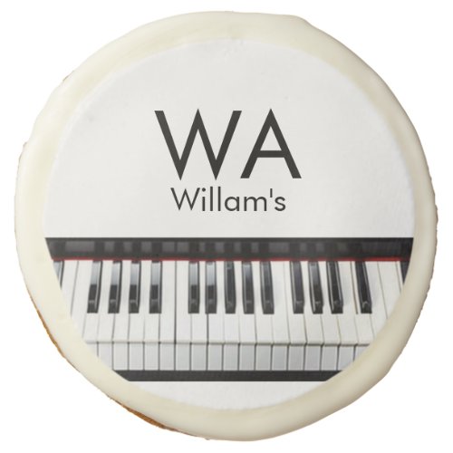 Monogram add initial letter name text piano music  sugar cookie
