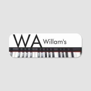 Monogram add initial letter name text piano music tag