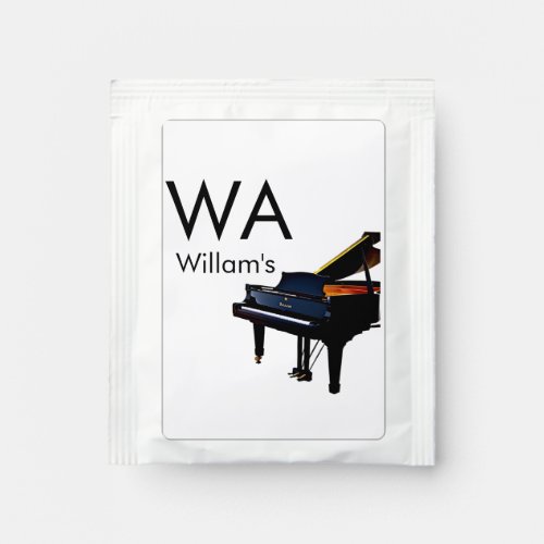 Monogram add initial letter name text piano music  tea bag drink mix