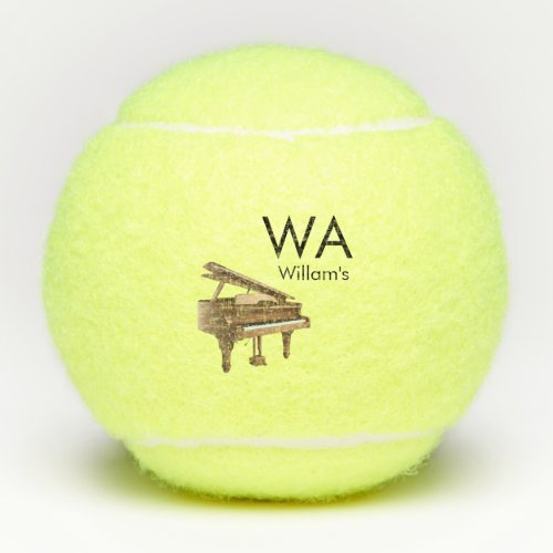 Monogram add initial letter name text piano music  tennis balls