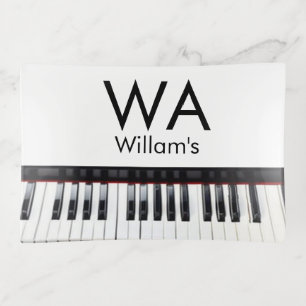 Monogram add initial letter name text piano music trinket tray