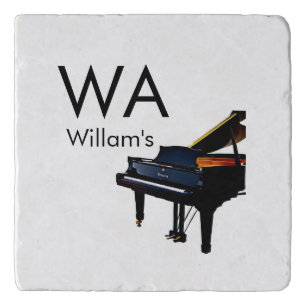 Monogram add initial letter name text piano music trivet