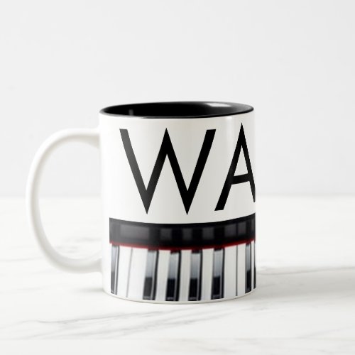 Monogram add initial letter name text piano music  Two_Tone coffee mug