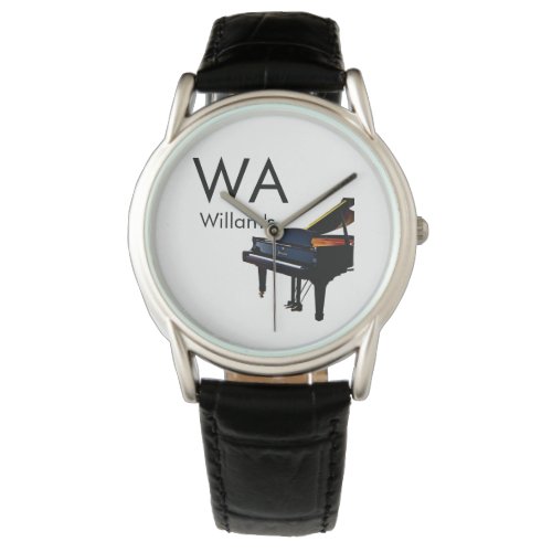 Monogram add initial letter name text piano music  watch