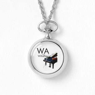 Monogram add initial letter name text piano music watch