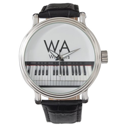 Monogram add initial letter name text piano music  watch