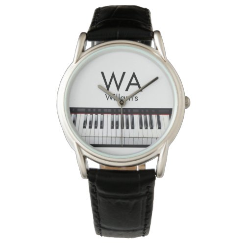 Monogram add initial letter name text piano music  watch