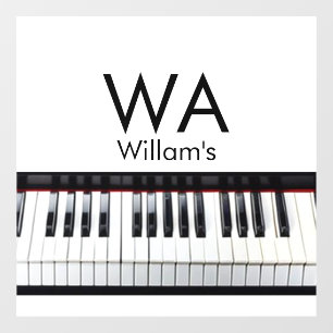 Monogram add initial letter name text piano music  window cling