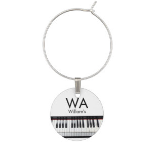 Monogram add initial letter name text piano music wine charm