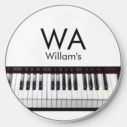 Monogram add initial letter name text piano music  wireless charger 