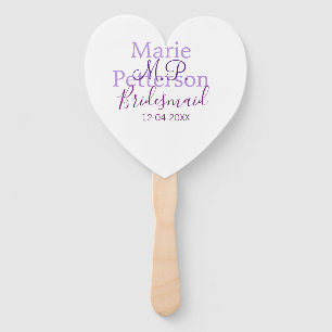 Monogram add name letter bridesmaid wedding maids hand fan
