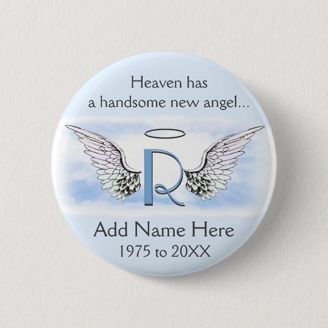 Monogram | Add Name | Memorabilia Pinback Button (Front)