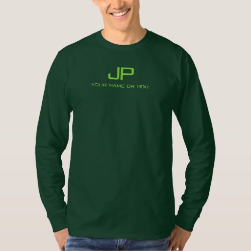Monogram Add Name Or Text Mens Long Sleeve T_Shirt