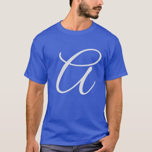 Monogram Add Your Name Initial Blue T_Shirt