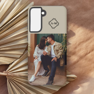 Monogram Add Your Own Photo Color Block Samsung Galaxy S21 Case