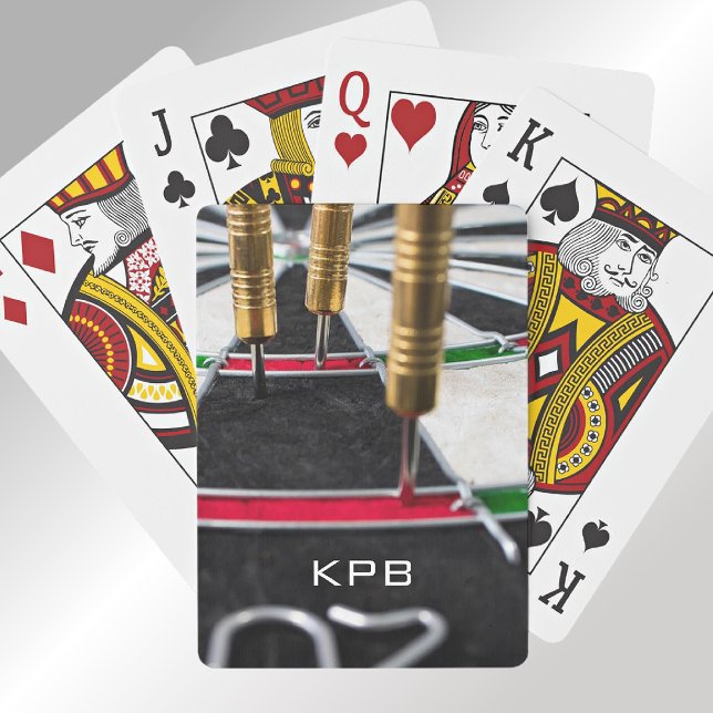 Monogram, Add Your Vertical Photo, Family Sports Poker Cards (Creator Uploaded)